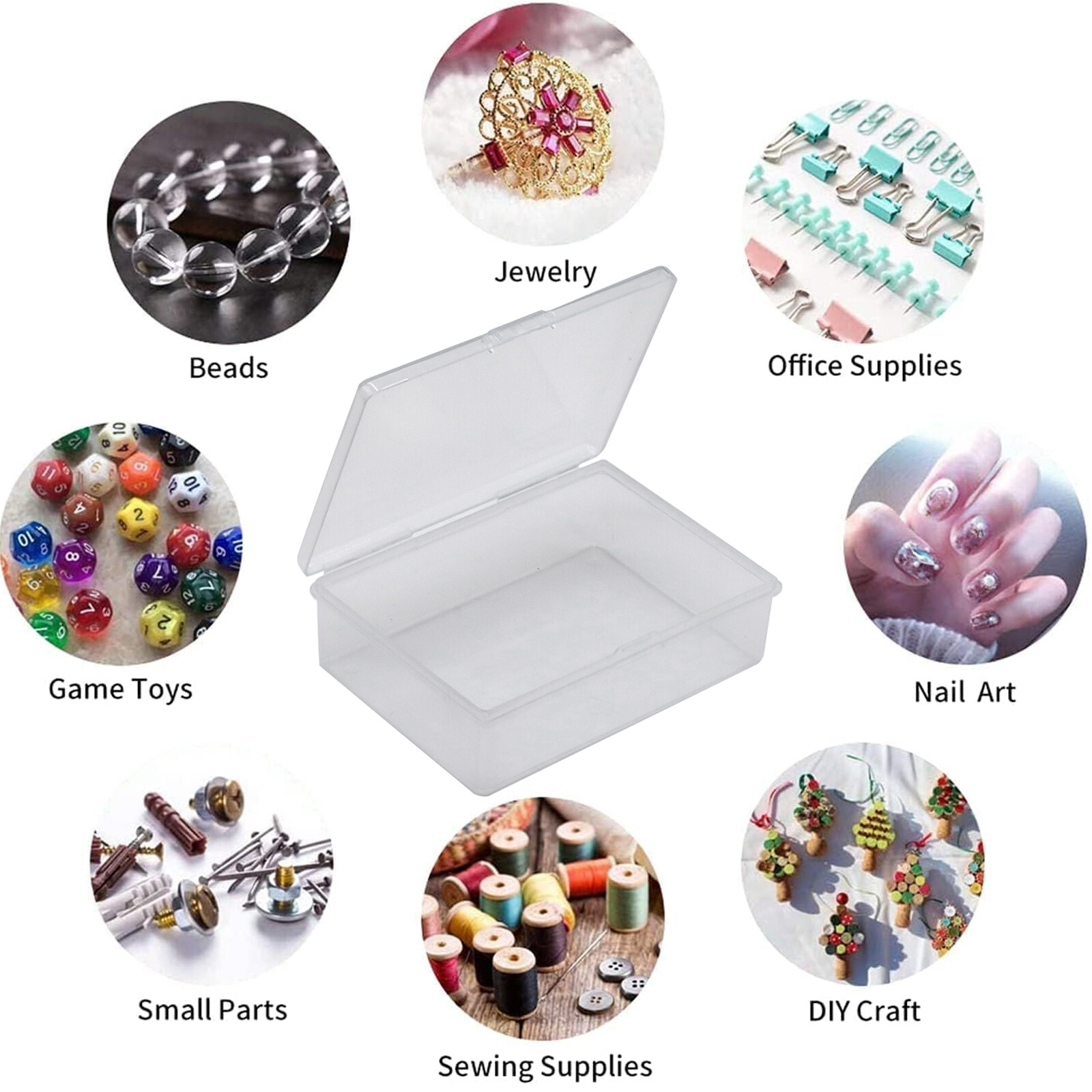 10PCS Small Plastic Storage Container Box DIY Coins Screws Jewelry Charms Travel