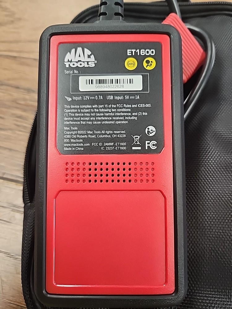 MAC TOOLS ET1600 CODE READER (P17029621)