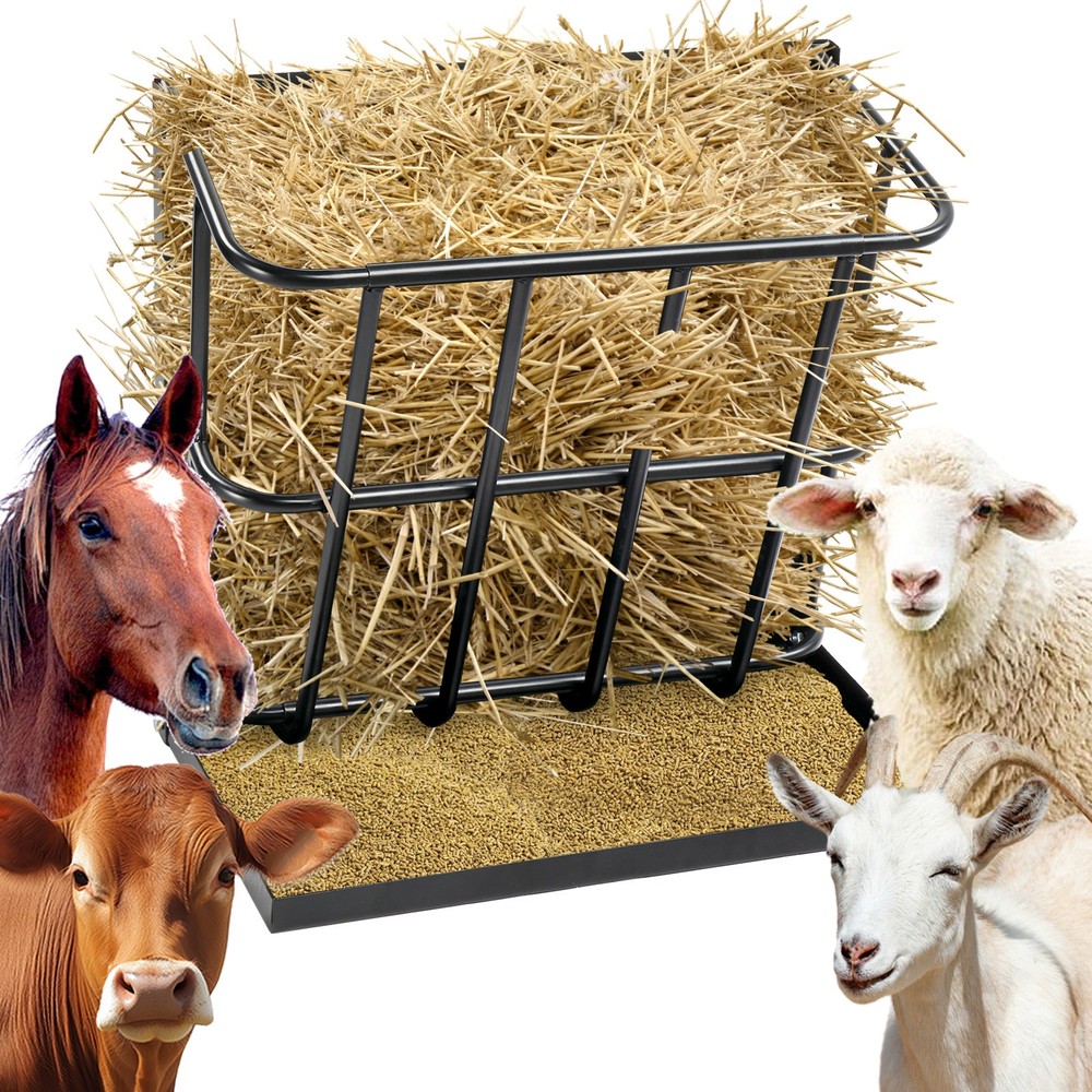 Large Capacity Hay Feeder with Detachable Grain Tray