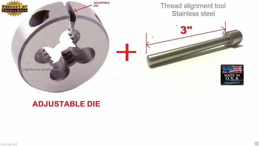 Lighthouse Tools Mosin Nagant Threading Die M15X1 RH & 3" Thread alignment tool