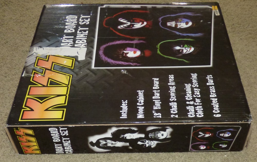 Vintage KISS Band Dart Board Cabinet, New Open Box