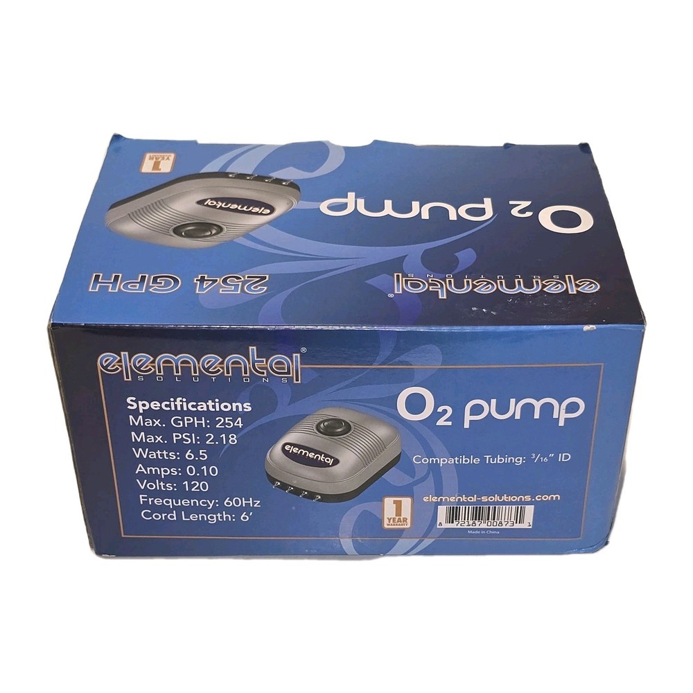 Elemental Solutions 02 Pump EOP232 254GPH Outlet-Pond Aquarium Hydroponics