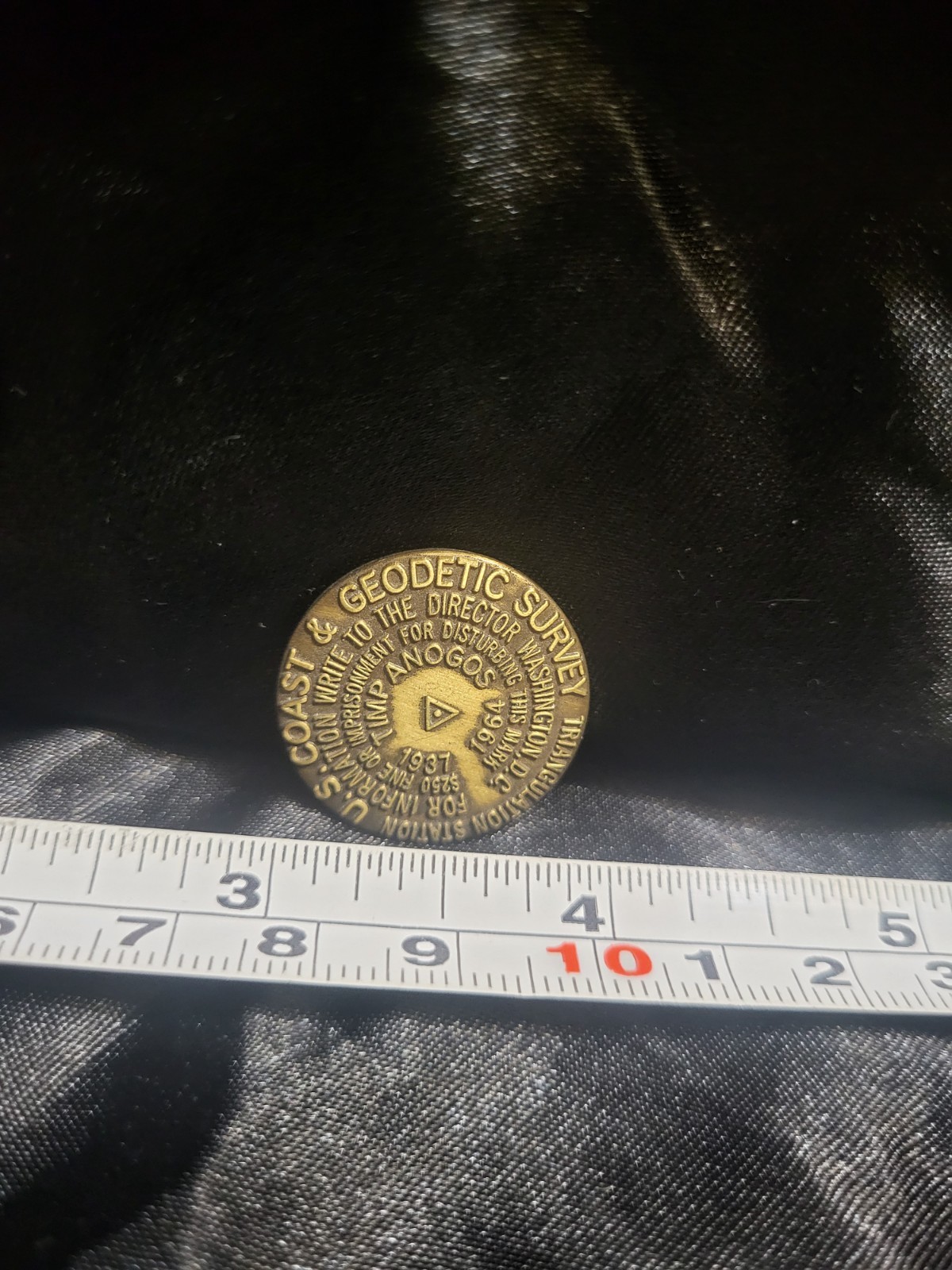 TIMPANOGOS CAVE Triangulation Station Coast Geodetic Survey 1964 lapel hat pin