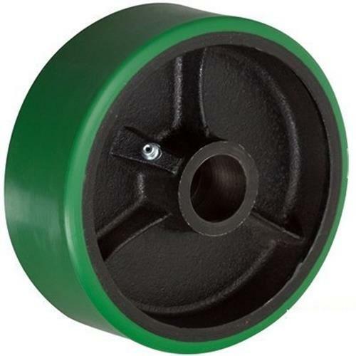 CasterHQ - 5" X 2" GREEN POLYURETHANE ON CAST IRON CORE - 1,100 LBS CAP - Replac