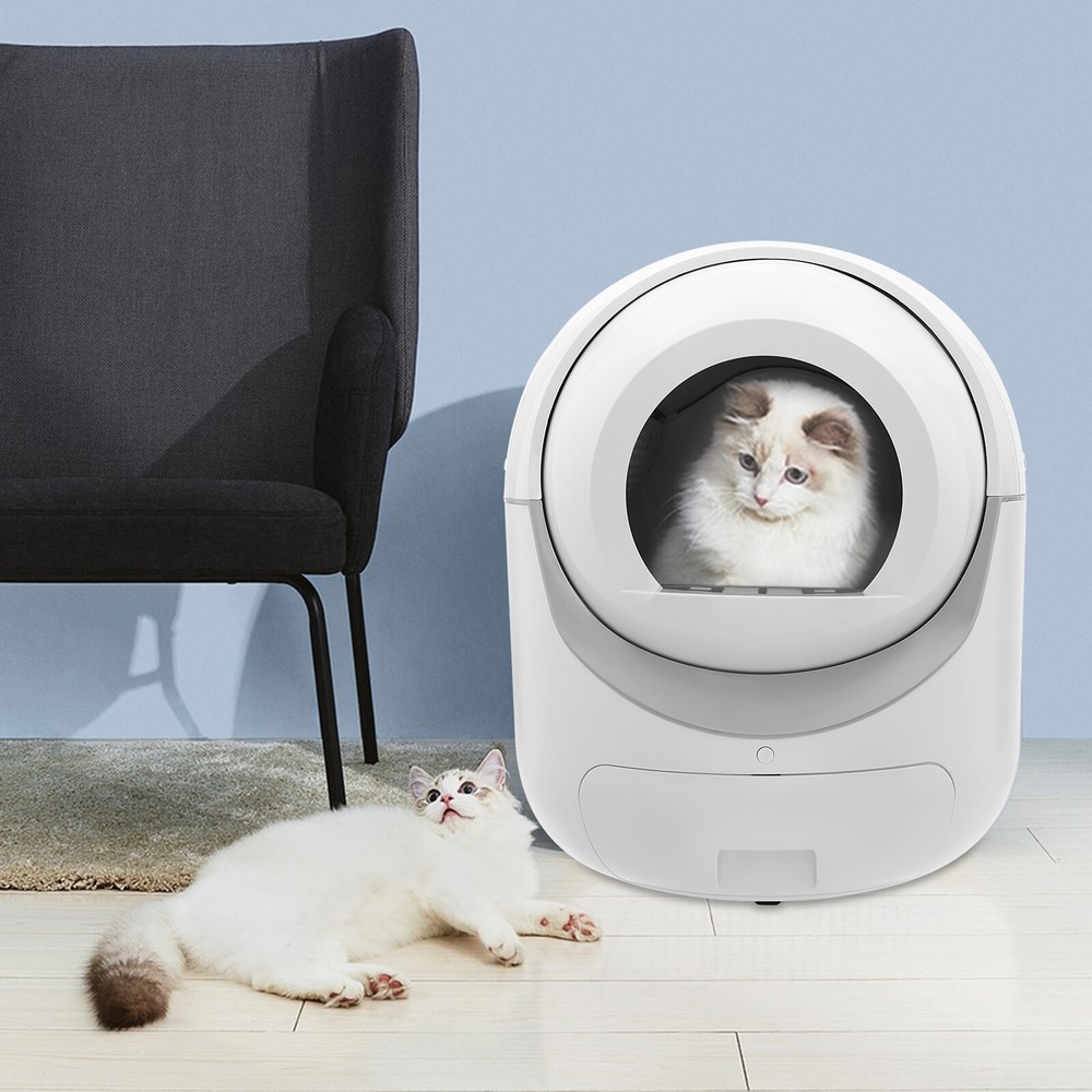 54.5Qt Automatic Smart Cat Litter Box Self-Cleaning Robot Odor Removal WiFi APP