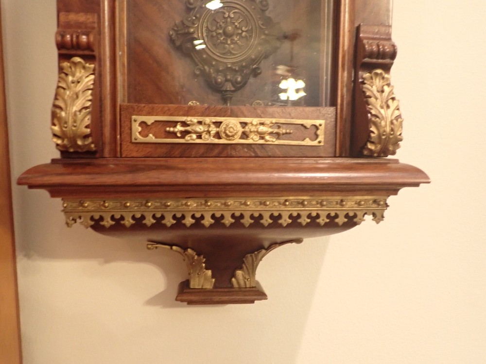 ANTIQUE GERMAN LENZKIRCH SPRING DRIVEN TIME AND STRIKE WALL CLOCK