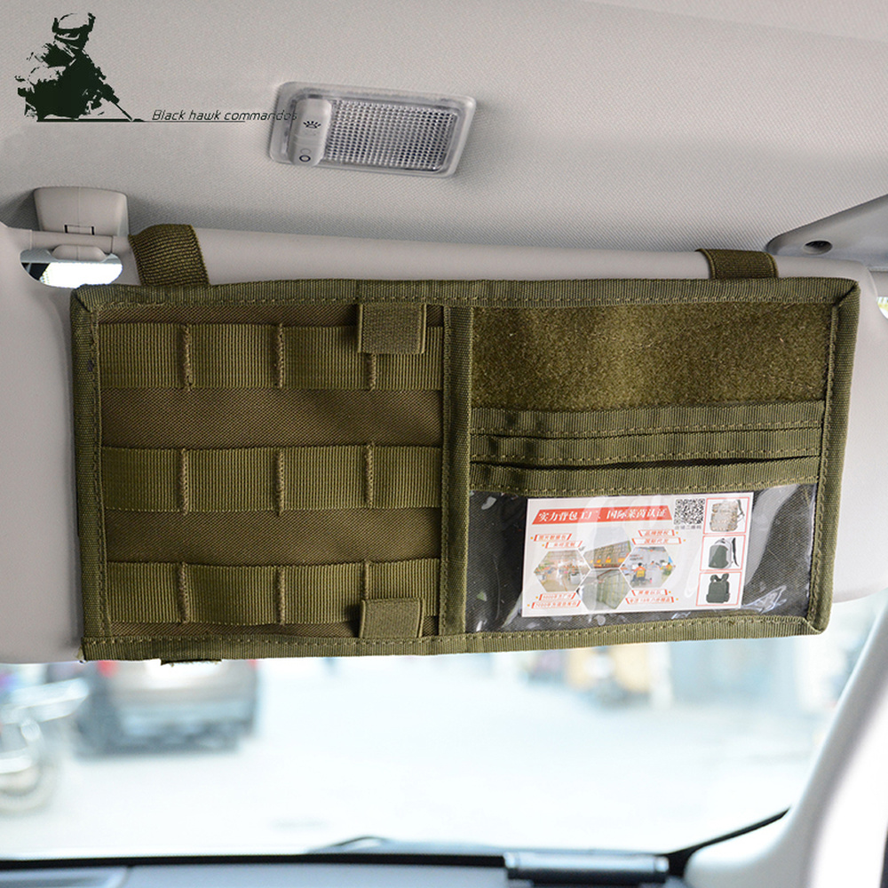 Tactical MOLLE Visor Panel Car Visor Cover Organizer Panel Storage Holder Pouch