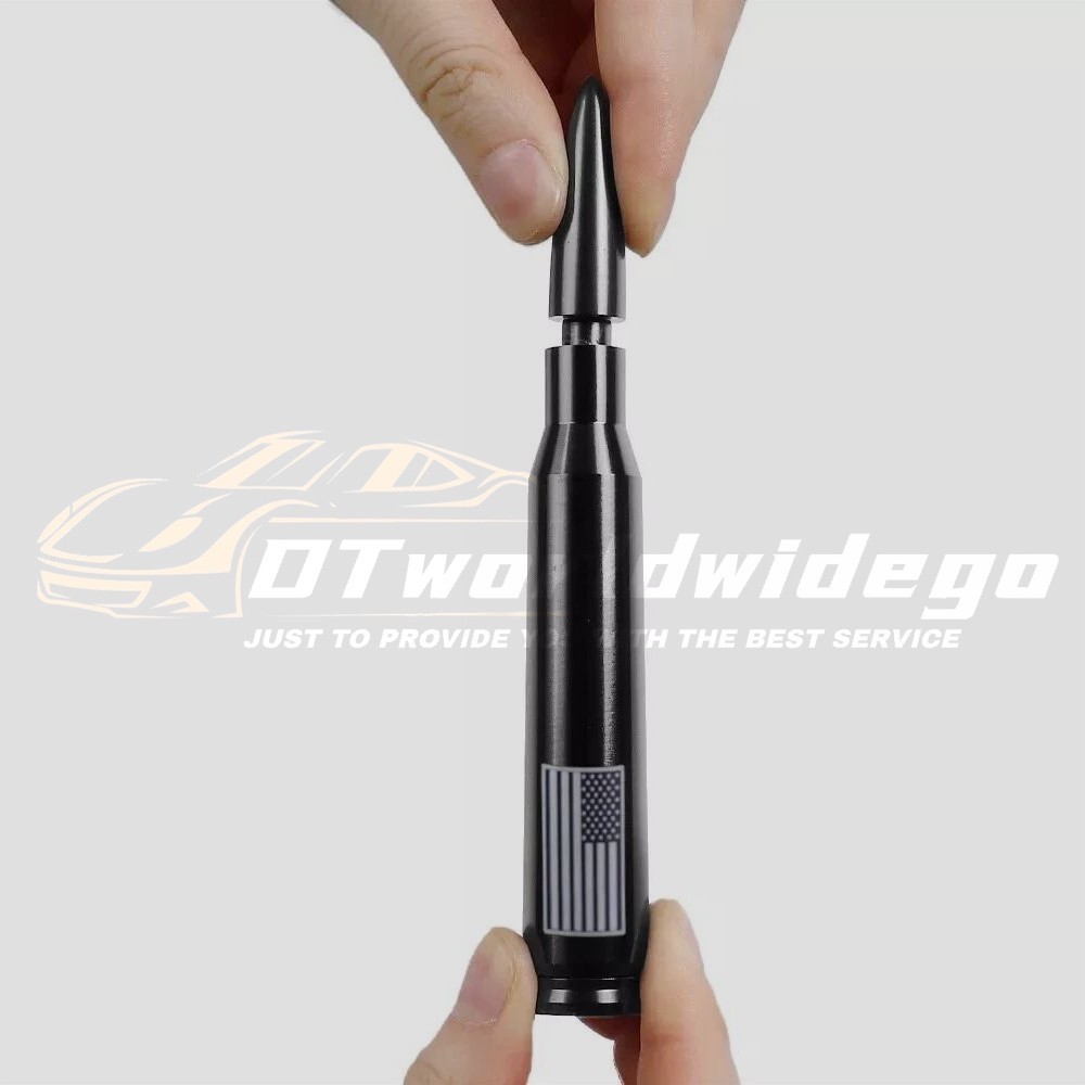 BLACK SHORT US Flag BULLET ANTENNA 50 CAL AM/FM FOR TACOMA TUNDRA 4RUNNER TRUCKS