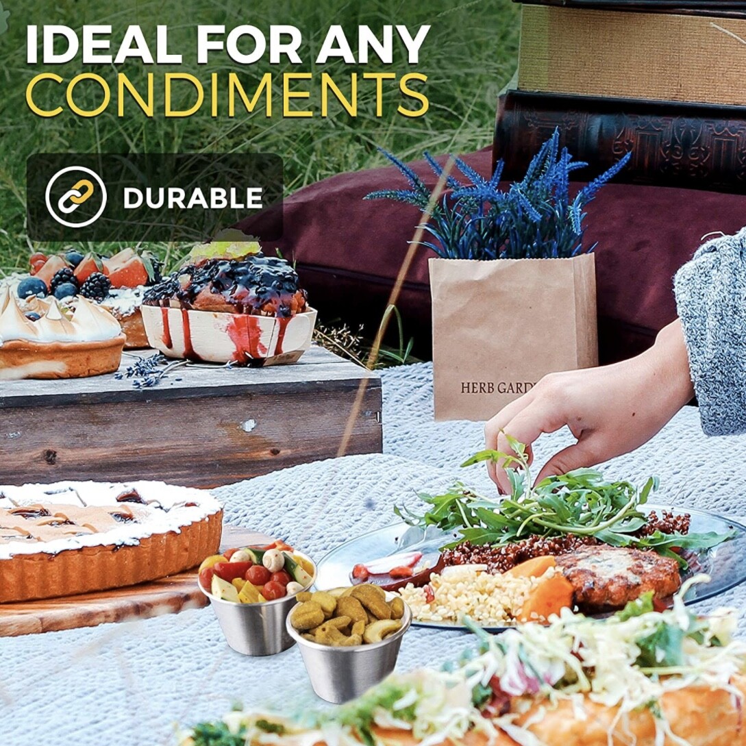 4 oz Sauce Cups Stainless Steel Condiment Portion Cup Dipping Sauce Cup