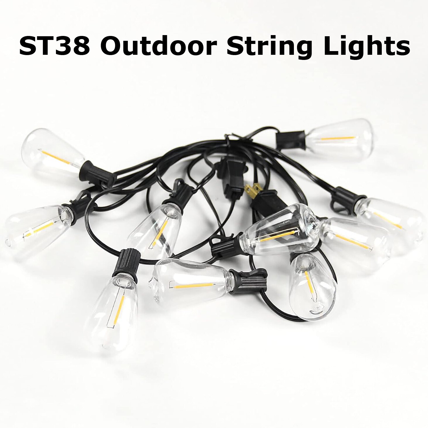 Outdoor String Lights, IP65 Waterproof Led Lights,Hanging for Backyard Garden