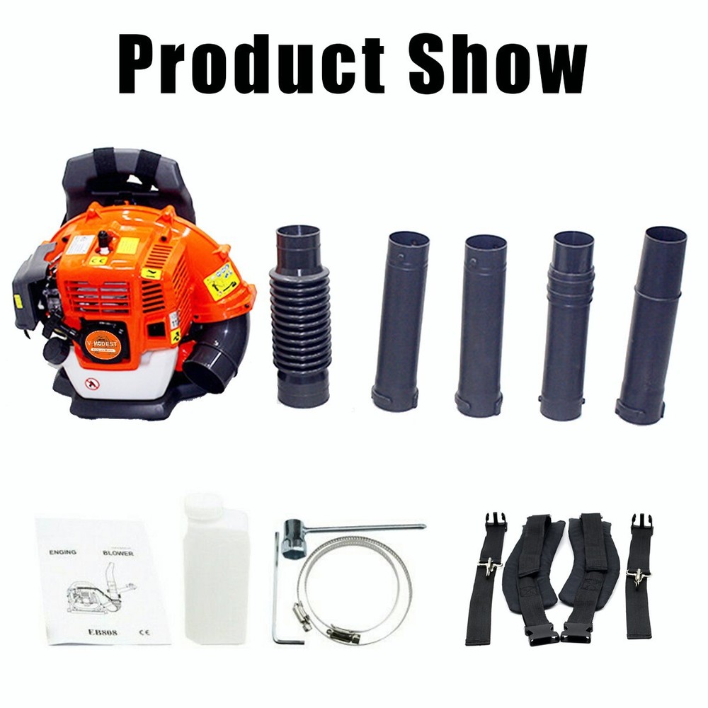 Backpack Leaf Blower Gas Powered Snow Blower 665 CFM 43CC 2-Stroke Engine 3HP