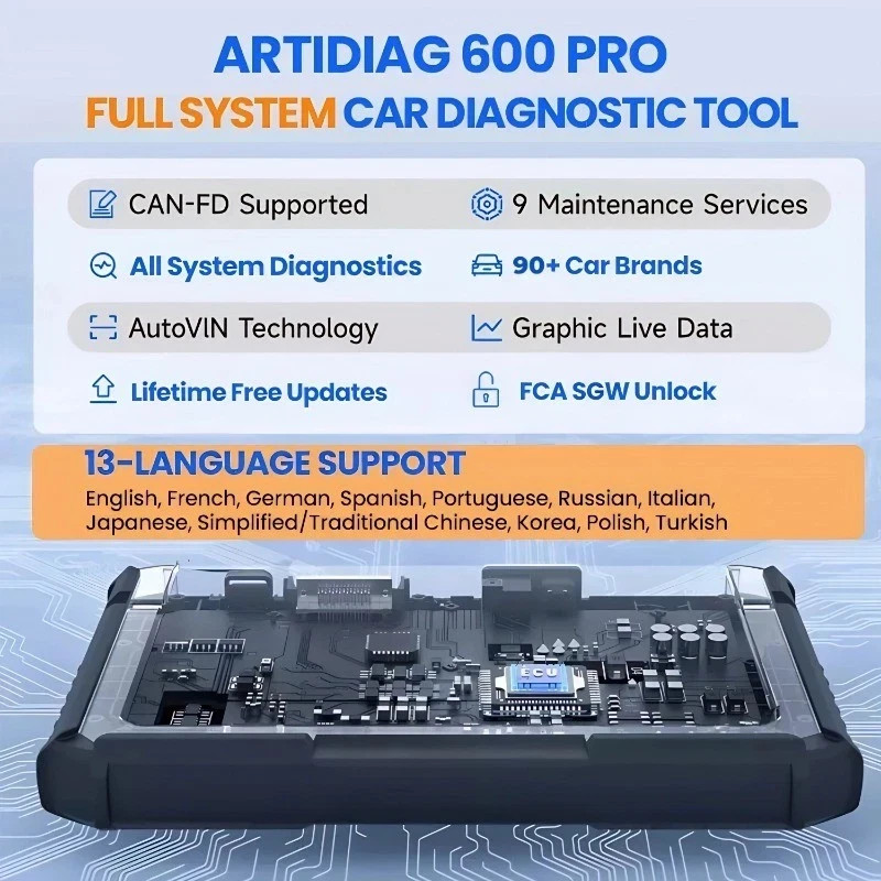 2026 TOPDON AD600PRO OBD2 All System Car Diagnostic Scanner Tool 9 Hot Functions
