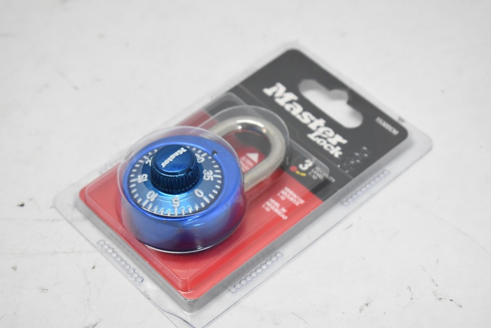 Master Lock Combination Padlock 1-7/8 Assorted 1530DCM Hardened Shackle Blue