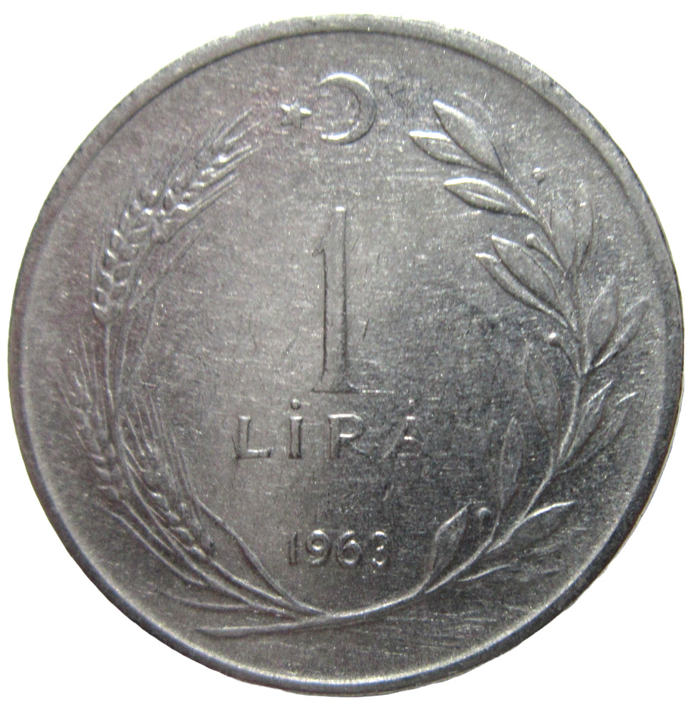 TURKEY. 1 LIRA, 1963.