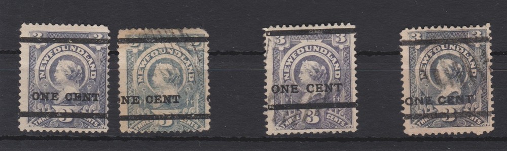 Canada NewFoundland  #75 - #77, rare overprints