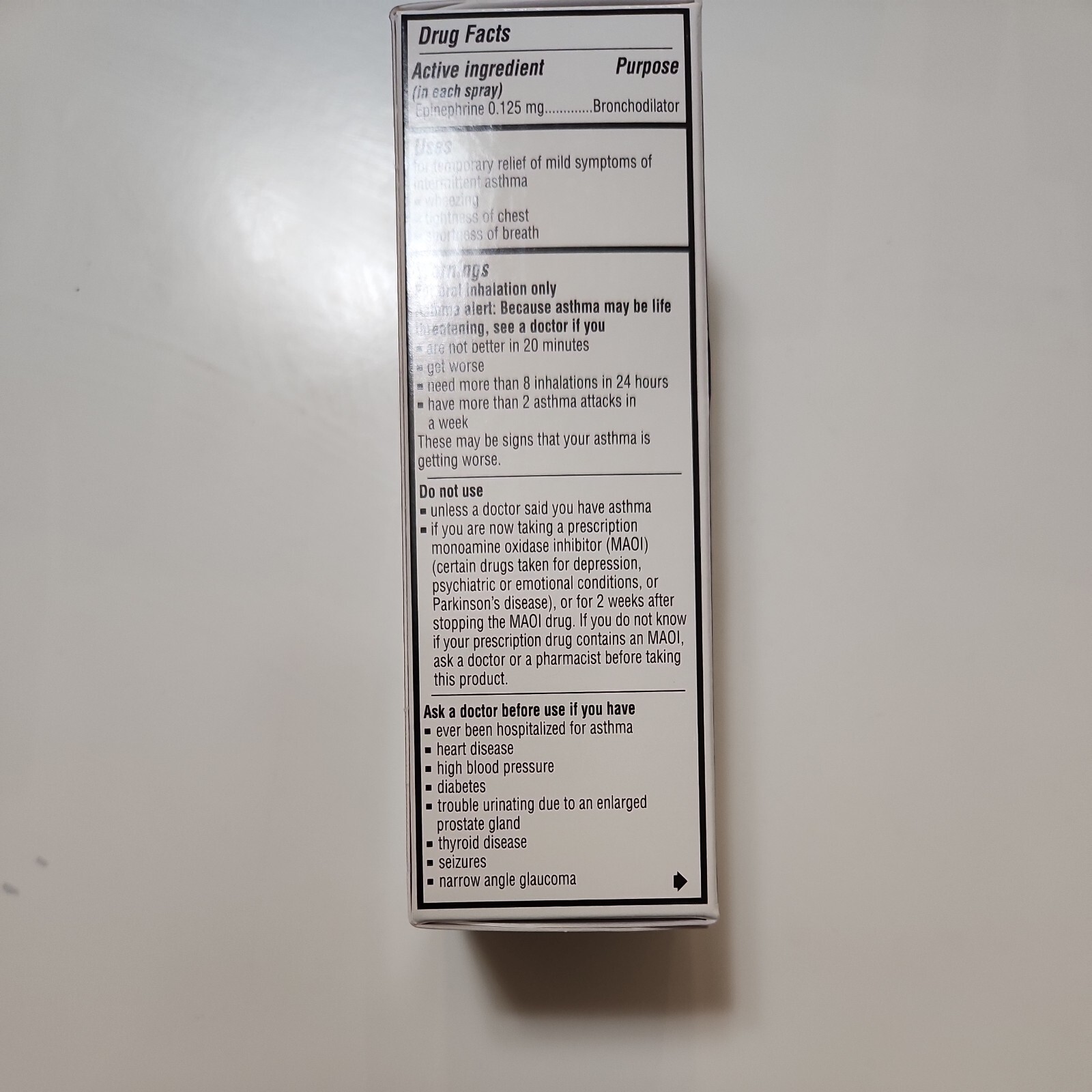 Primatene Mist Asthma Relief Inhaler 160 Metered Spray