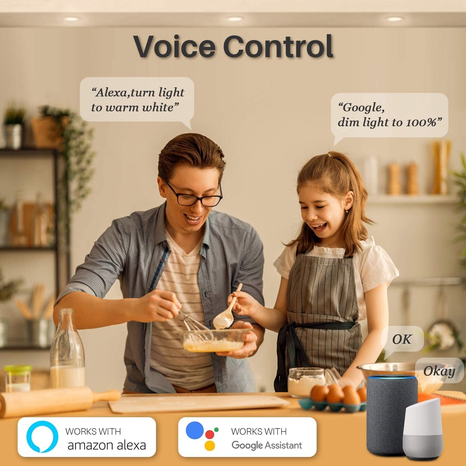 6 Pack Led Recessed Lighting 4" Smart Ceiling w/ Wi-Fi 10W app control dimmable