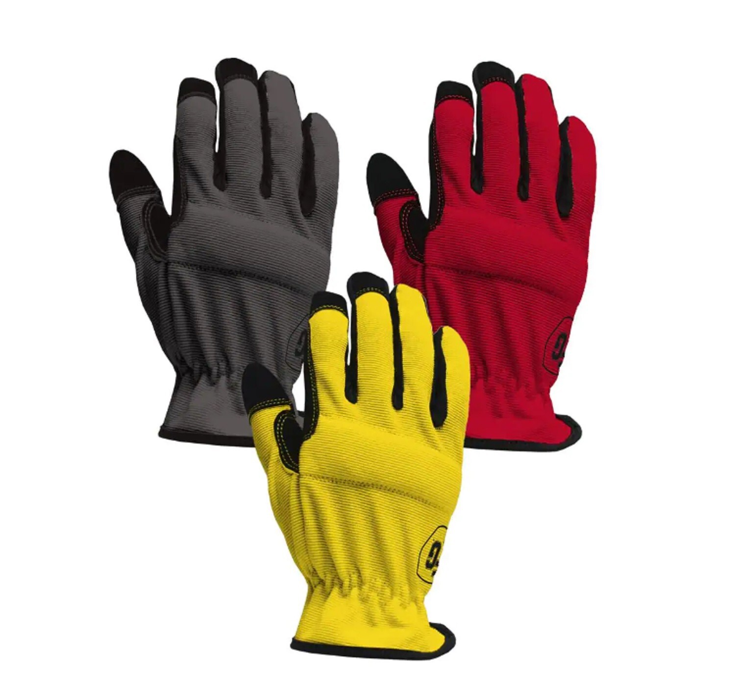 Firm Grip Tough Working Gloves Size Large 3 Pack ~ Red, Yellow, Gray