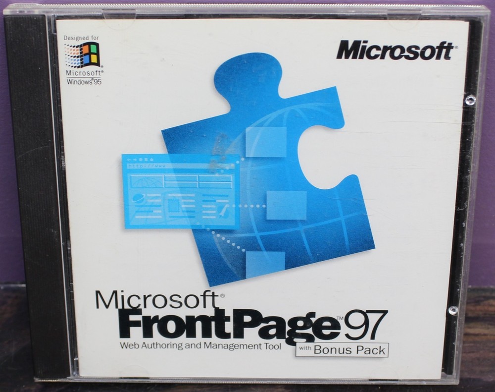 Microsoft FrontPage 97 website building  Windows vintage software w/Key
