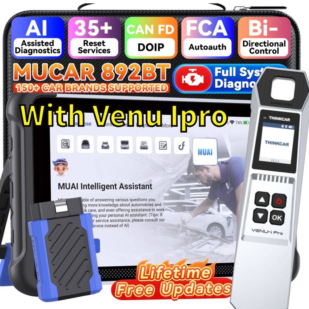 MUCAR 892BT & TPMS Diagnostic Tool Full System Bidirectional Scanner Free Update