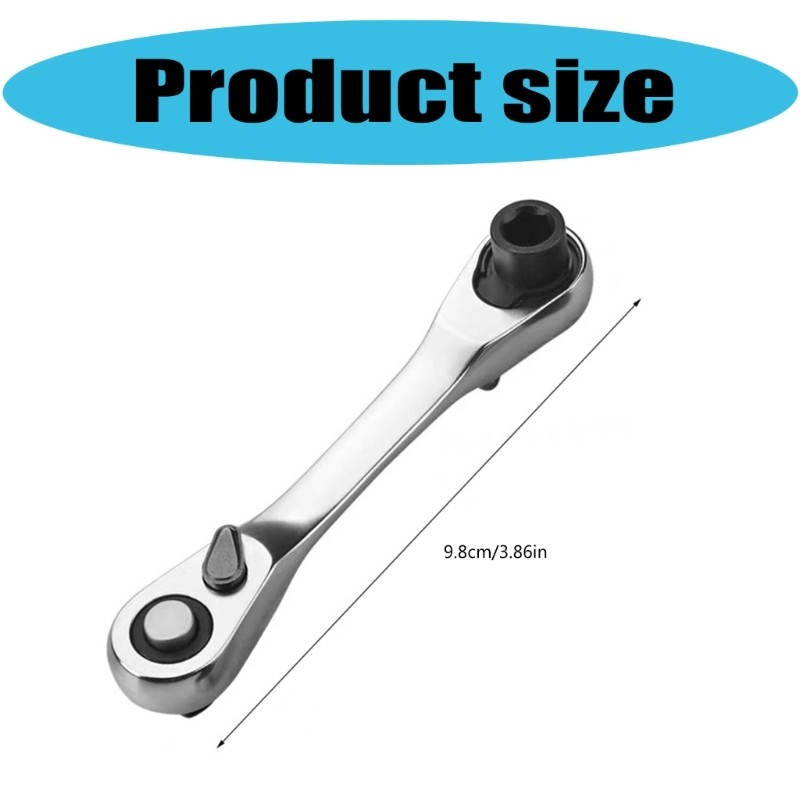Two Direction Ratcheting Wrench 1/4 Inch Rust Resistant Electroplated Quick Tool