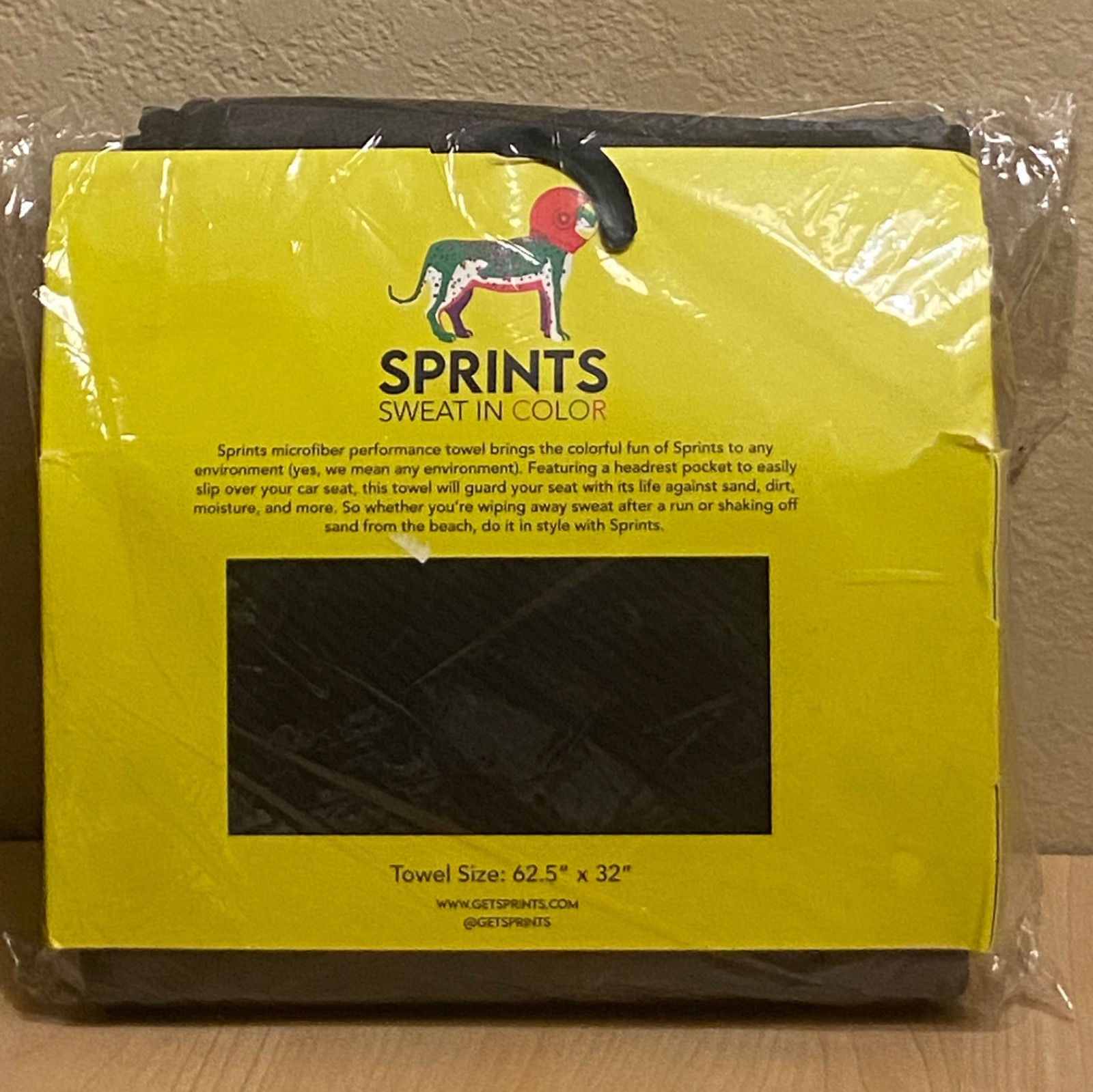 Sprints Microfiber Athletic Car Seat Cover Towel w/ Headrest Pocket 62.5"x32"