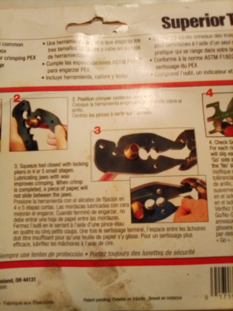 Superior Tool PEX Pocket Crimper #07100