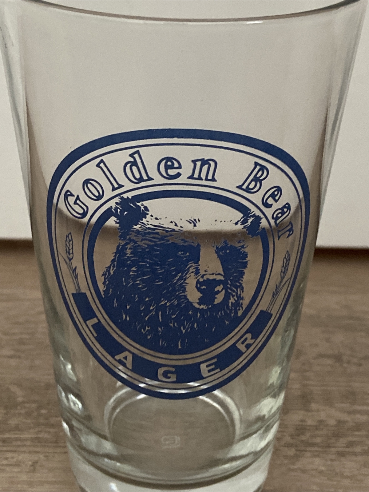 Vintage Golden Bear Lager Beer Pint Glass Golden Pacific Brewing Berkley CA