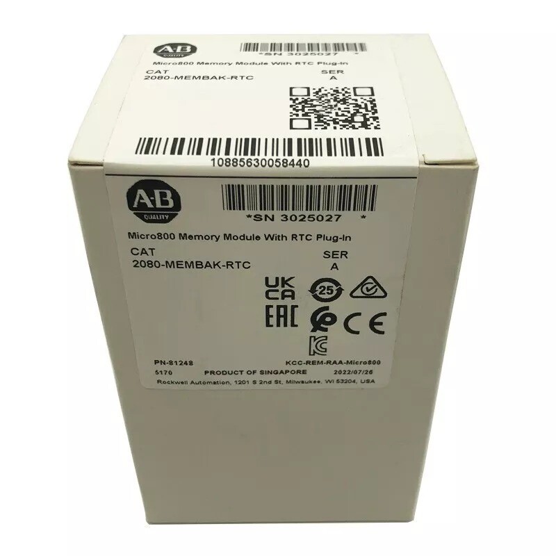 2080-MEMBAK-RTC Micro800 Memory Module With RTC Plug-In 2080MEMBAKRTC New AB