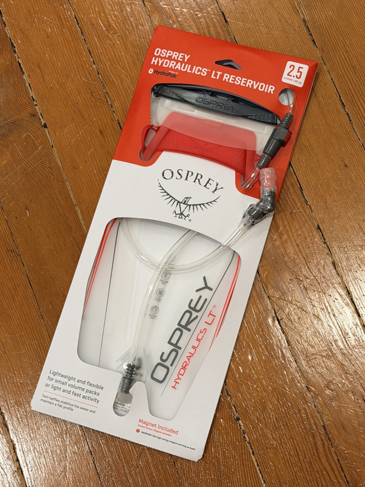 Osprey Hydraulics LT 2.5L Hydration Reservoir — Red — New w Bite Valve, Magnet
