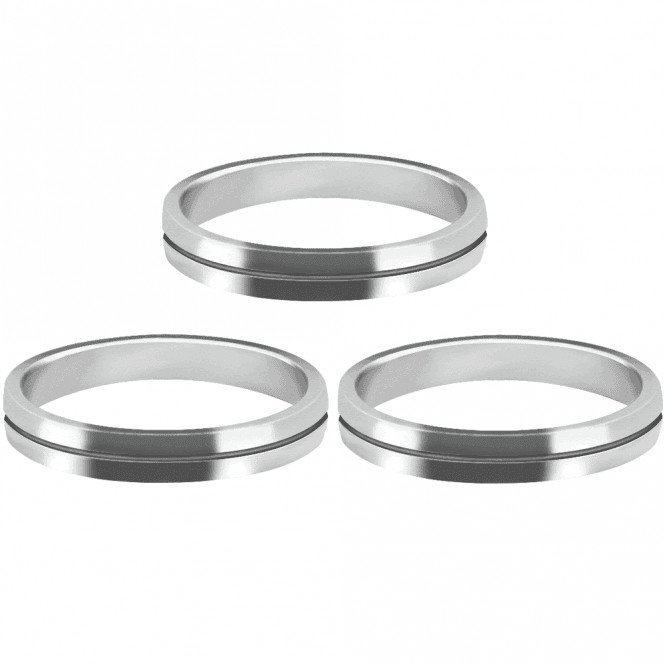 MISSION S-LOCK SILVER SHAFT RINGS  PACK OF 3