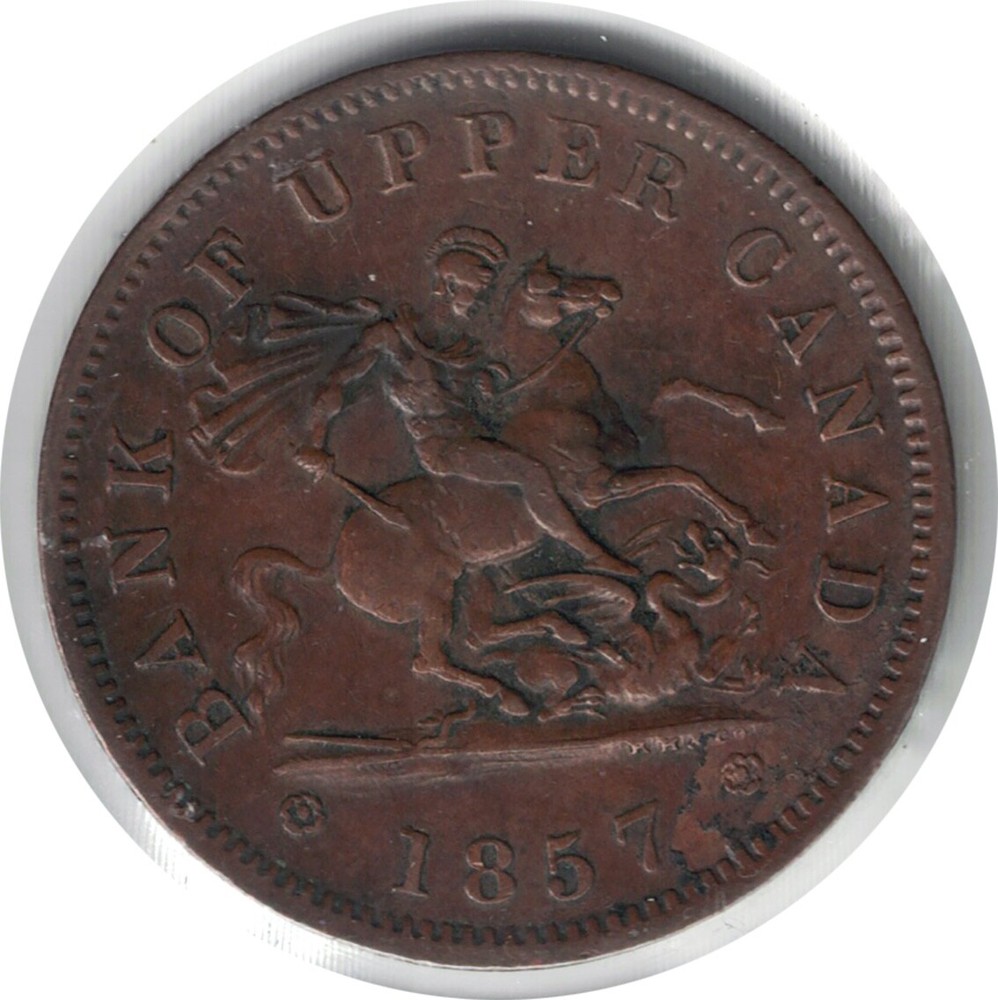 1857 CANADA TOKEN ONE PENNY.