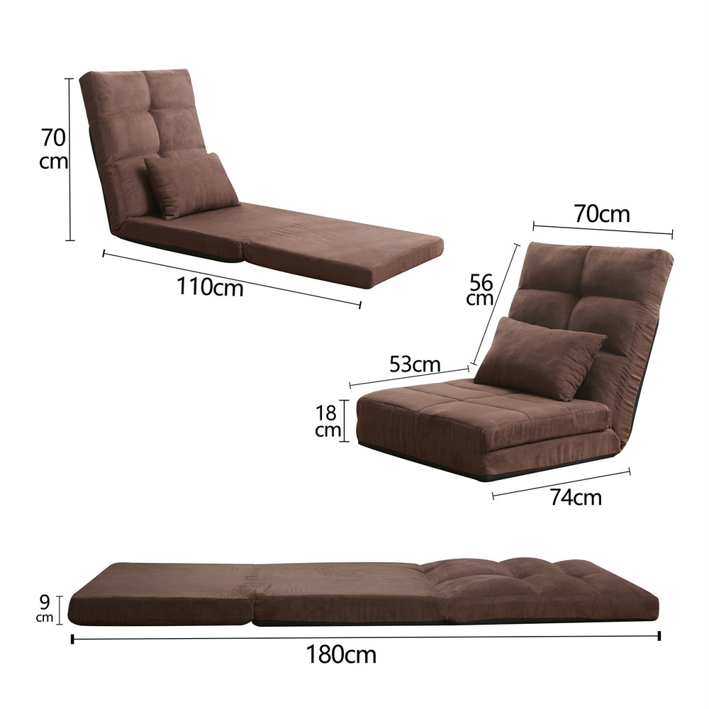 Convertible Sofa Bed Adjustable Floor Sofa Single Sofa Chair Folding Sofa Bed