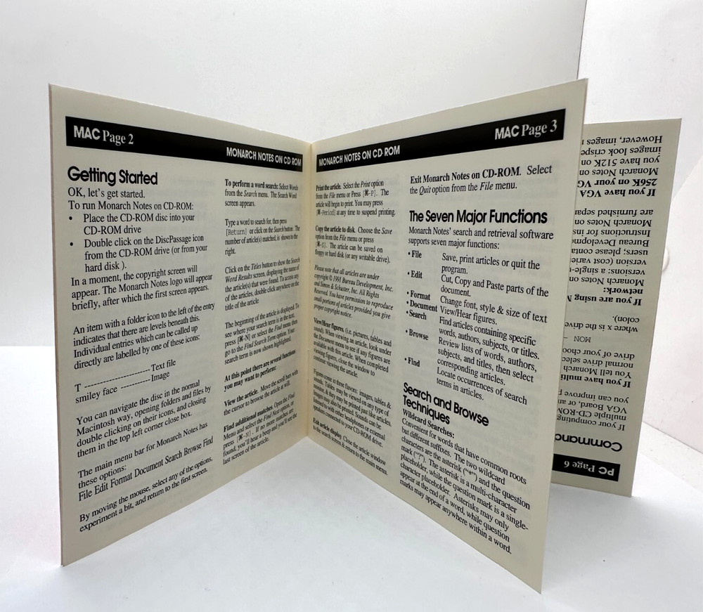 Monarch Notes on CD-Rom PC & MAC Computer Software Program - 1991
