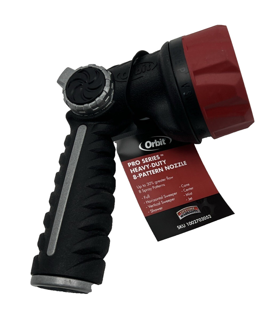 Hose Nozzle 8 Pattern Water Sprayer Orbit Pro Series with Thumb Control New