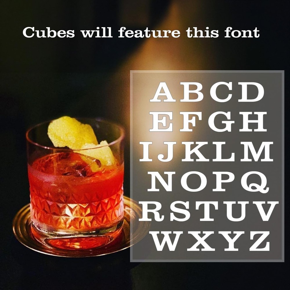Letter C Monogram Ice Cube Mold Custom Ice Cube Mold 2 Inch Big Initials Sili...
