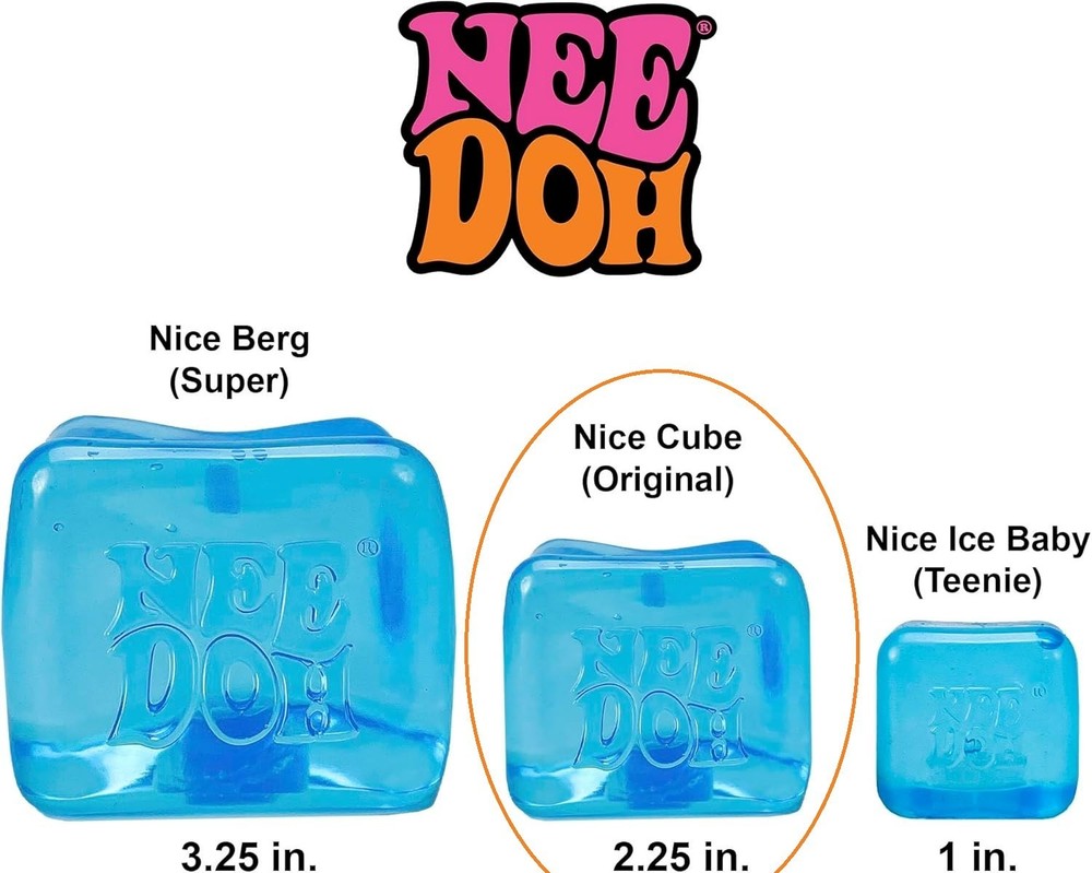 Nee Doh Nice Cube Super Solid Squish (Blue) New Sealed