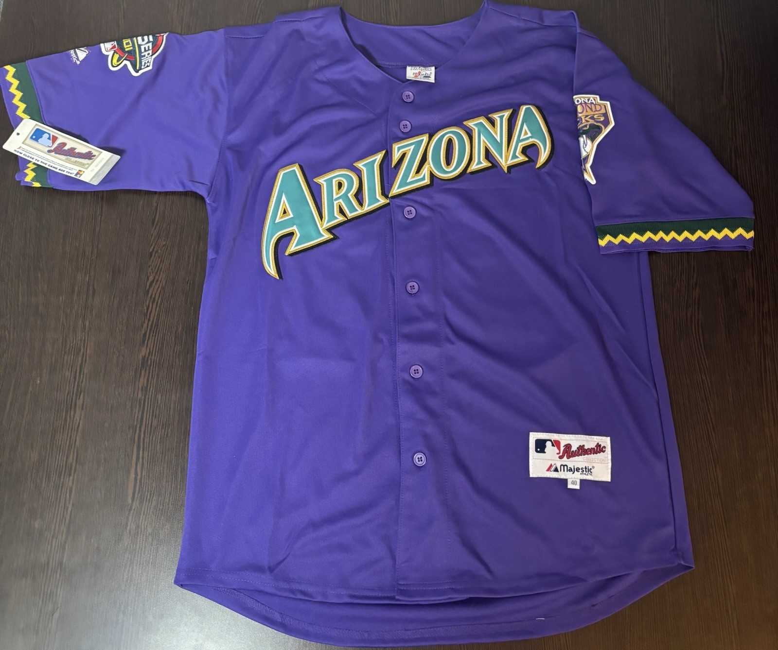 SALE Retro Randy Johnson 2001 Arizona Diamondbacks Men's World Series Jersey