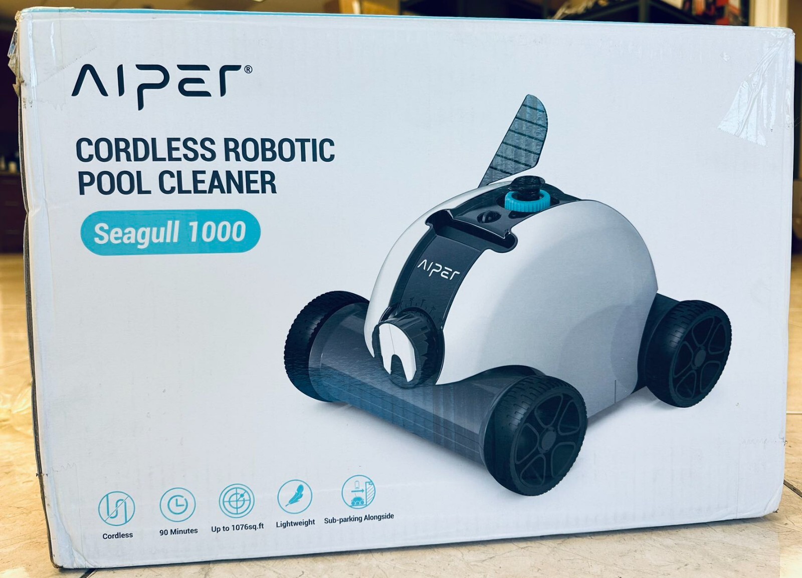 AIPER Cordless Robotic Automatic Pool Cleaner Vacuum,5000 mAh Rechargeable USED