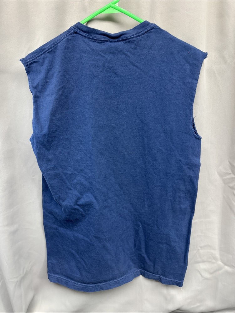 COL BRUCE HAMPTON Comfort Colors Navy Tee Altered Cut Off Small Unisex Jam Band