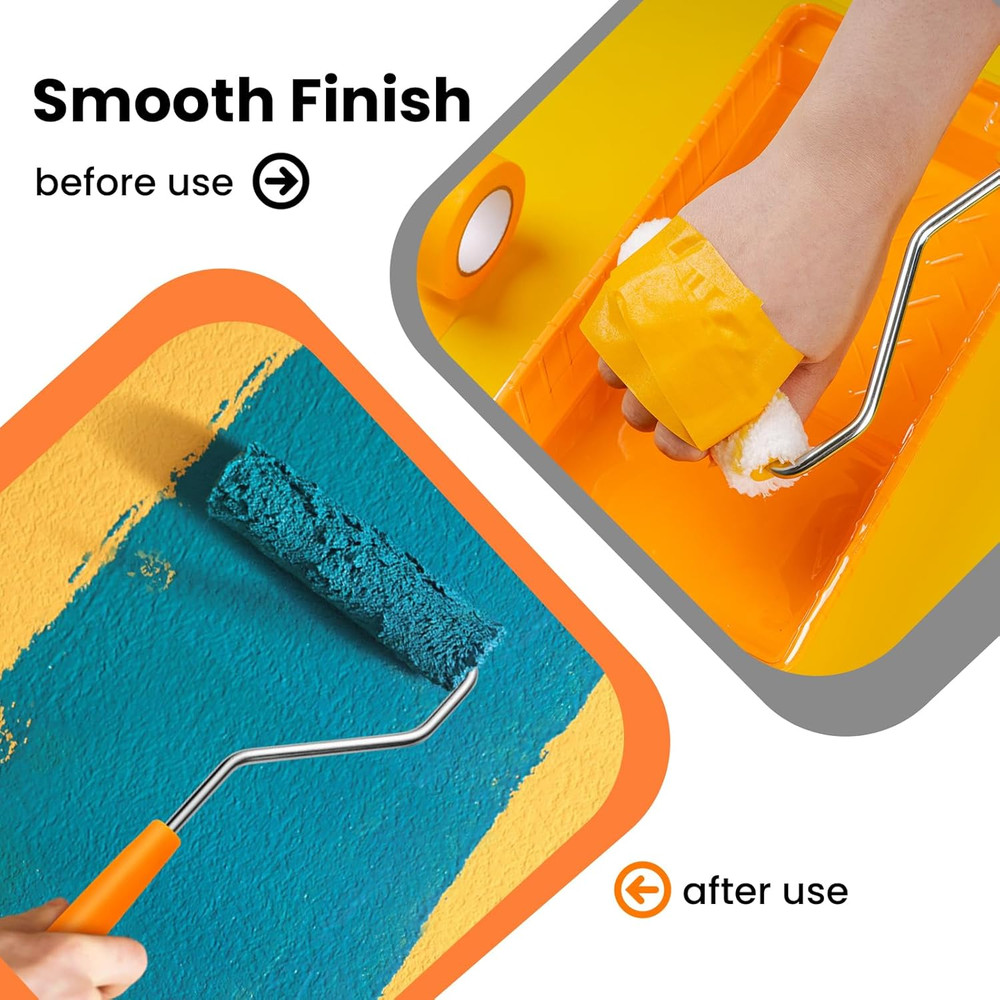 Paint Roller Covers, 25 Pack, 4 Inch 3/8" Nap Mini Microfiber Roller Covers for
