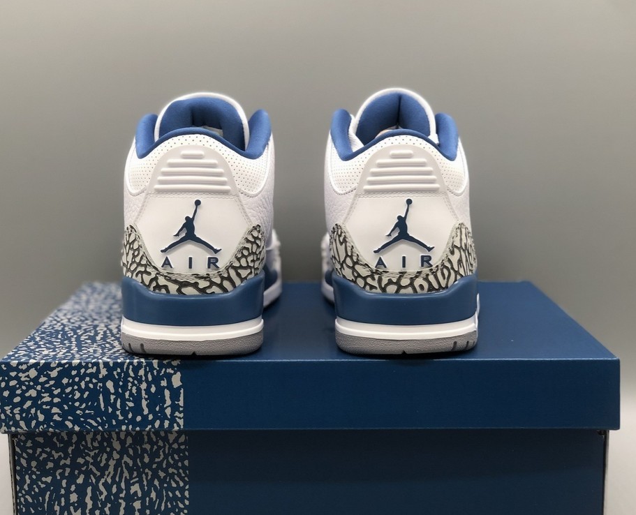Jordan 3 Retro "White and True Blue" Basketball Shoes Size US 7-12