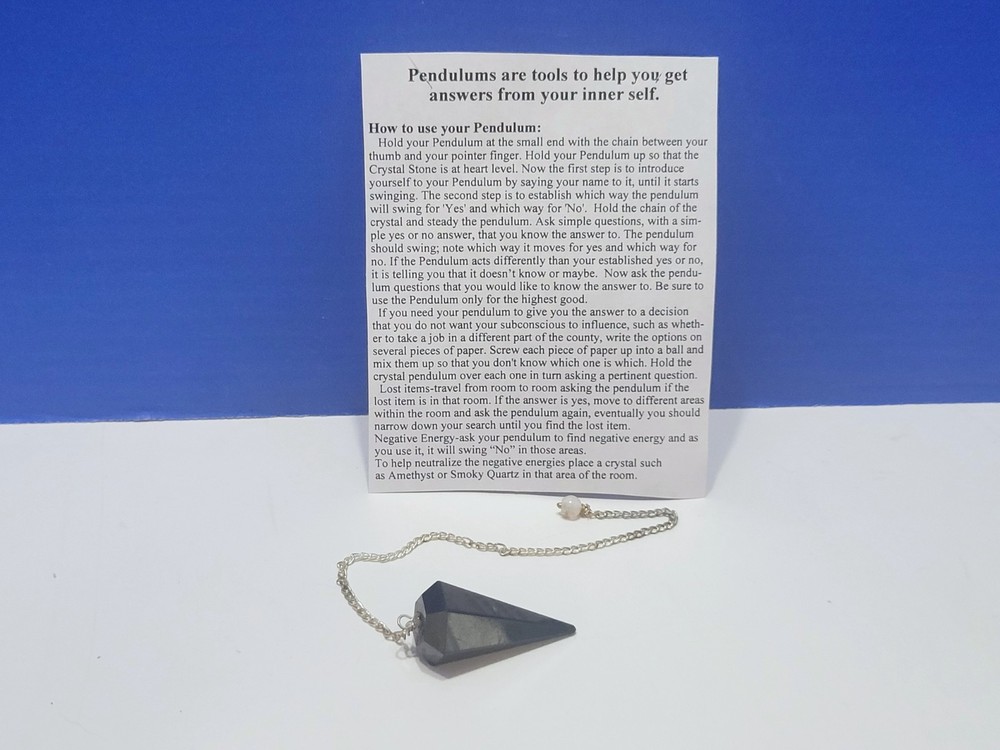 Vintage Black Shungite Pendulum for Dowsing