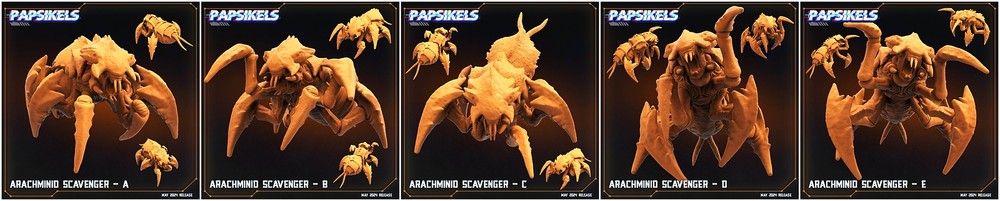 3D Printed Papsikels Arachminid Scavenger Set Democracy Troopers Bugs and Bots