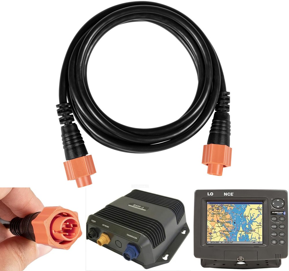 6ft Ethernet Crossover Cable For Lowrance Models w 5-pin Yellow Ether Connector