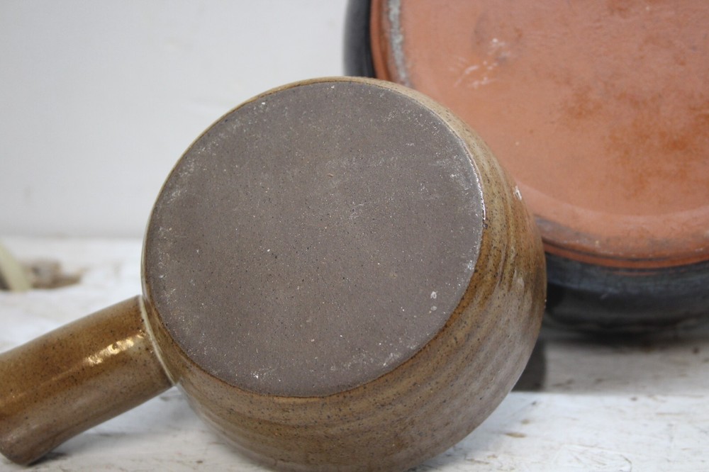 VINTAGE CASSEROLE AND SOUP BOWL CERAMIC UNKNOWN MAKER