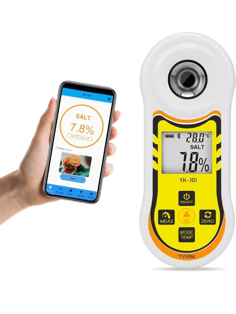 Smart Refractometer Brix Salt Meter - Brix Refractometer & Salinity Tester