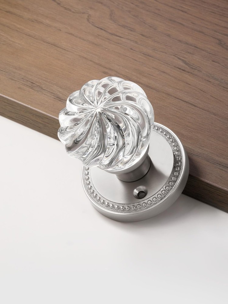 1 Pack Crystal Door Knobs Nickel Door Knob Brushed Nickel Passage Door Knobs ...