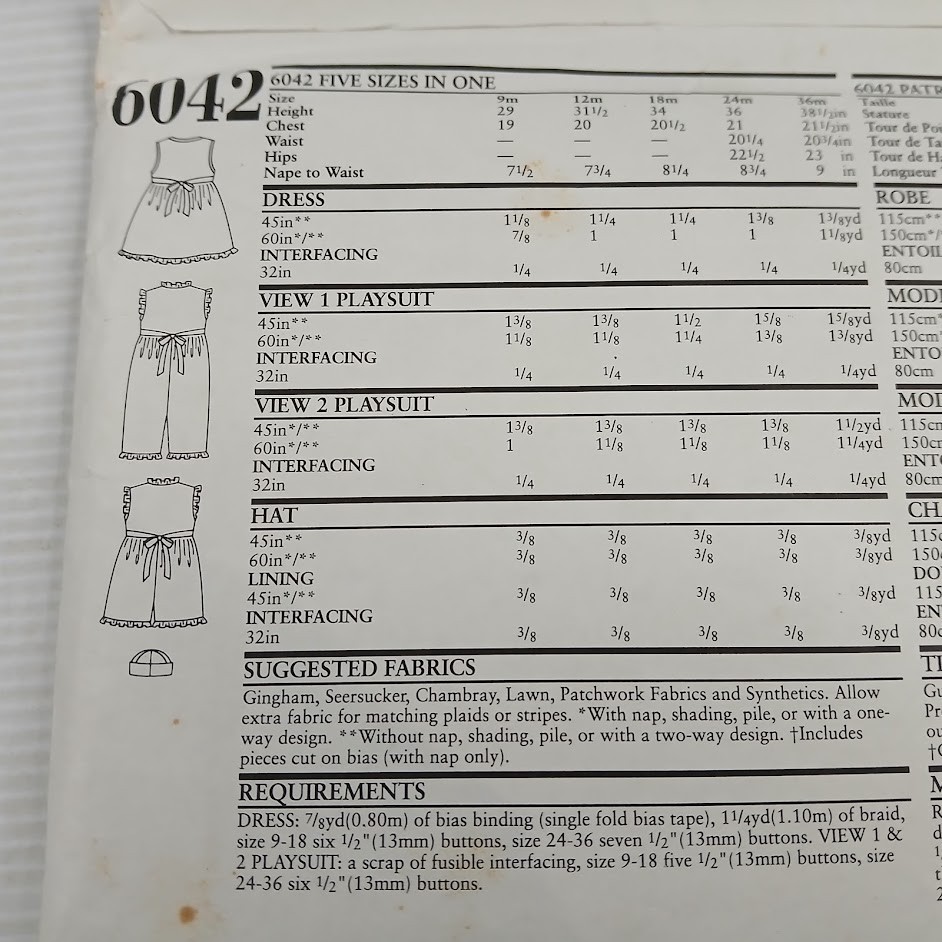 New Look sewing pattern 6042 - NOT CUT
