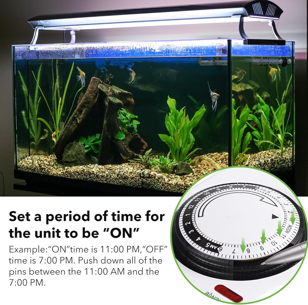 8 Outlet Surge Protector with Mechanical Timer (4 Outlets Timed, 4 Outlets Alway